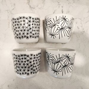 IKEA Ungdom Black & White Cups Set of 4